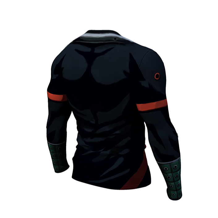 BJJ Rash Guard My Hero Academia Compression 'Bakugo ' Premium Long Sleeve Rashguard