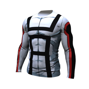 BJJ Rash Guard My Hero Academia Compression 'UA Uniform | White' Premium Long Sleeve Rashguard