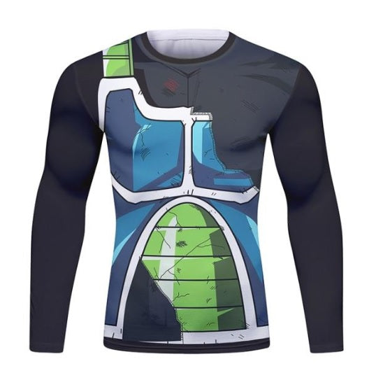 BJJ Rash Guard Dragon Ball Z 'Onyx Bardock | Battle Damaged' Long Sleeve Elite Rashguard