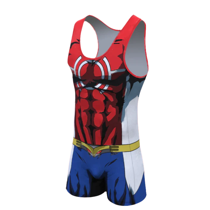 BJJ Rash Guard My Hero Academia 'All Might | Silver Age' Men's Powerlifting Singlet