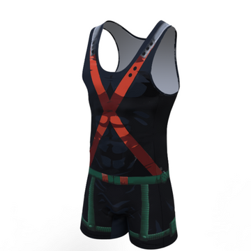 BJJ Rash Guard My Hero Academia 'Bakugo' Men's Powerlifting Singlet