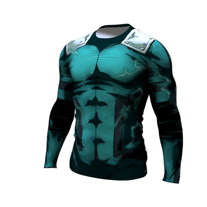 BJJ Rash Guard My Hero Academia Compression 'Deku | Full Cowling' Premium Long Sleeve Rashguard