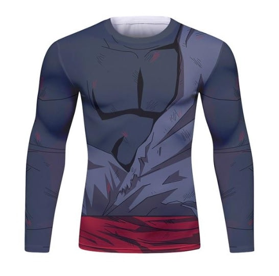 BJJ Rash Guard Dragon Ball Z 'Black | Battle Damaged' Long Sleeve Elite Rashguard