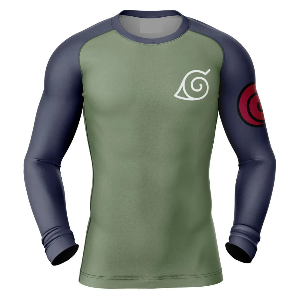 BJJ Rash Guard Kids Naruto 'Konohagakure' Long Sleeve Compression Rashguard