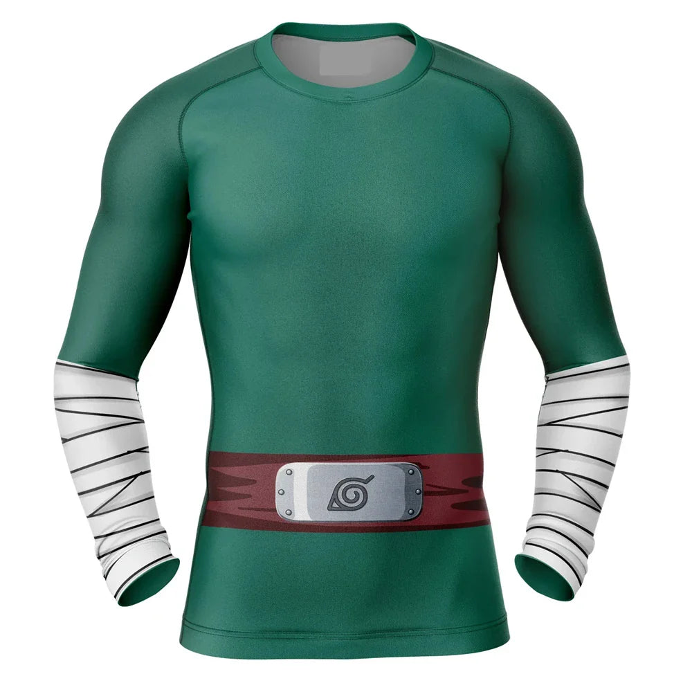 BJJ Rash Guard Naruto 'Rock Lee' Long Sleeve Compression Rashguard