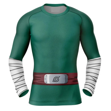 BJJ Rash Guard Naruto 'Rock Lee' Long Sleeve Compression Rashguard