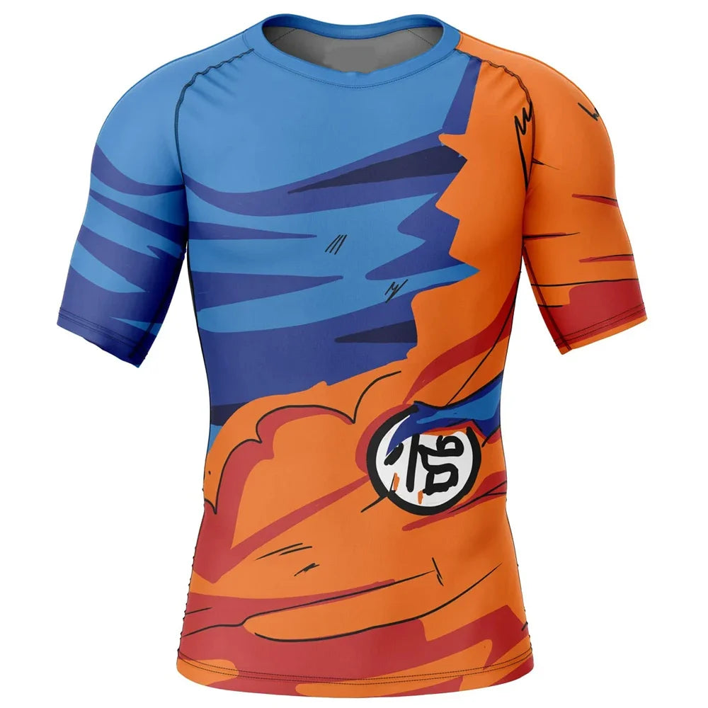 BJJ Rash Guard Dragon Ball Z 'Goku | Battle' Short Sleeve Compression Rashguard