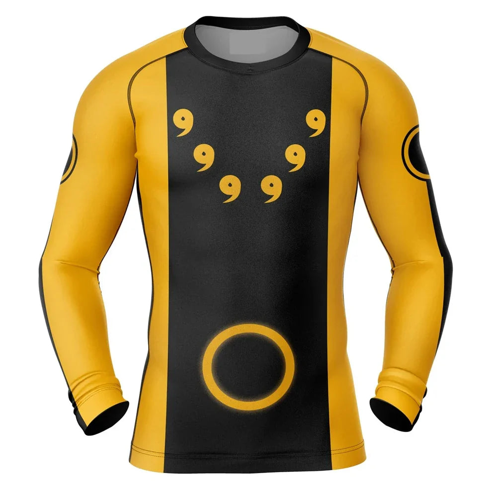 BJJ Rash Guard Naruto 'Six Paths' Long Sleeve Compression Rashguard