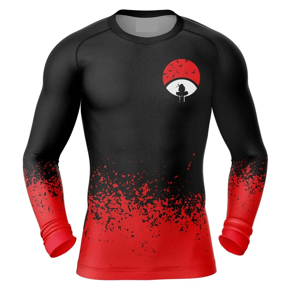 BJJ Rash Guard Naruto 'Sharingan' Long Sleeve Compression Rashguard