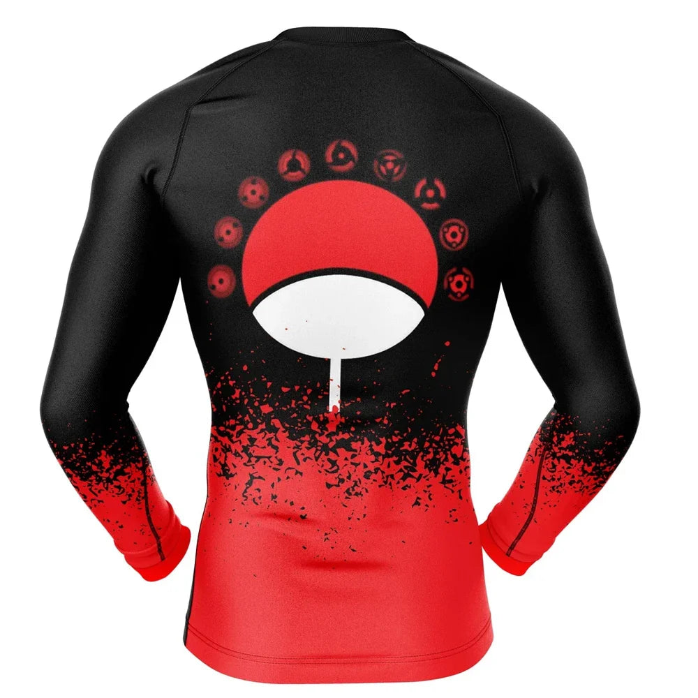 BJJ Rash Guard Naruto 'Sharingan' Long Sleeve Compression Rashguard