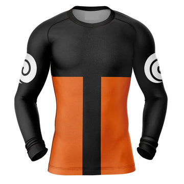 BJJ Rash Guard Kids Naruto 'Uzumaki' Long Sleeve Compression Rashguard