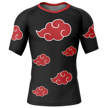 BJJ Rash Guard Naruto 'Akatsuki Cloud' Short Sleeve Compression Rashguard