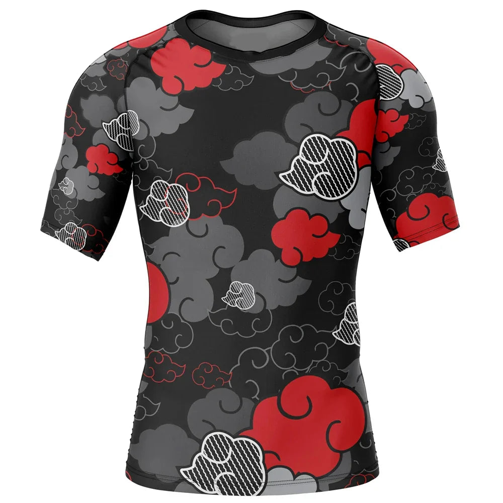 BJJ Rash Guard Naruto 'Akatsuki | Monochrome' Short Sleeve Compression Rashguard