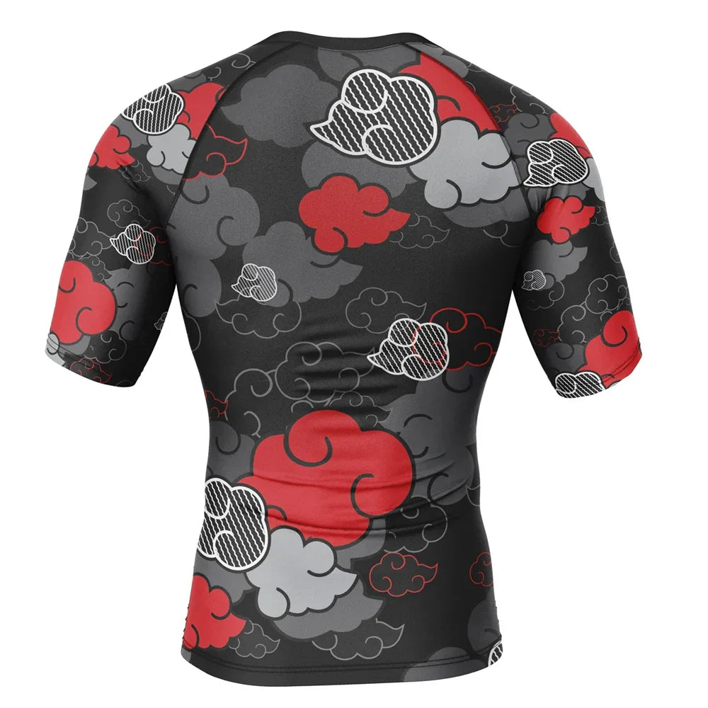 BJJ Rash Guard Naruto 'Akatsuki | Monochrome' Short Sleeve Compression Rashguard