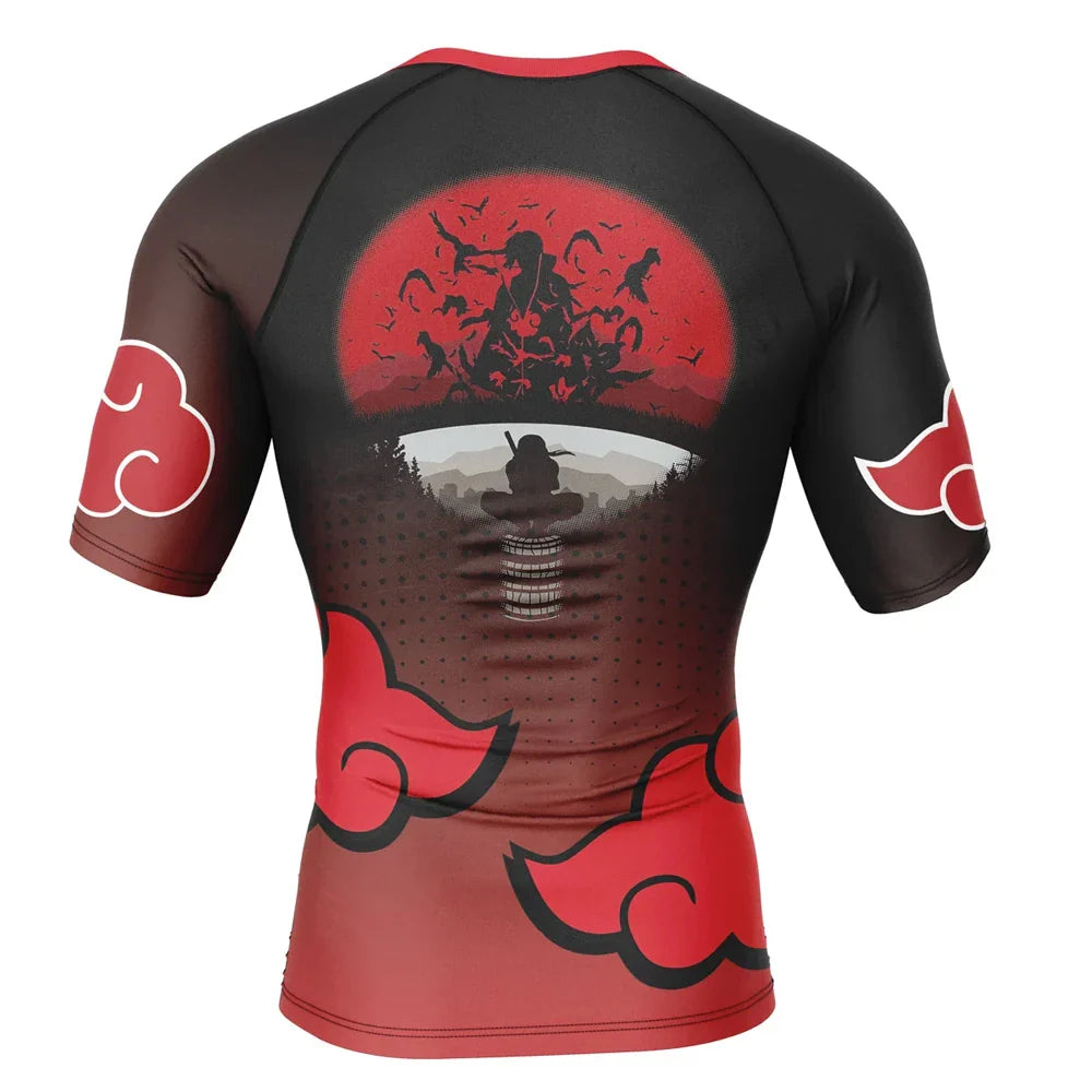 BJJ Rash Guard Naruto 'Itachi' Short Sleeve Compression Rashguard