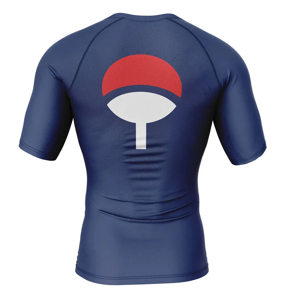 BJJ Rash Guard Naruto 'Uchiha Clan | Blue' Short Sleeve Compression Rashguard