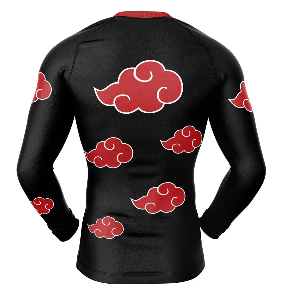 BJJ Rash Guard Kids Naruto 'Akatsuki Cloud' Long Sleeve Compression Rashguard