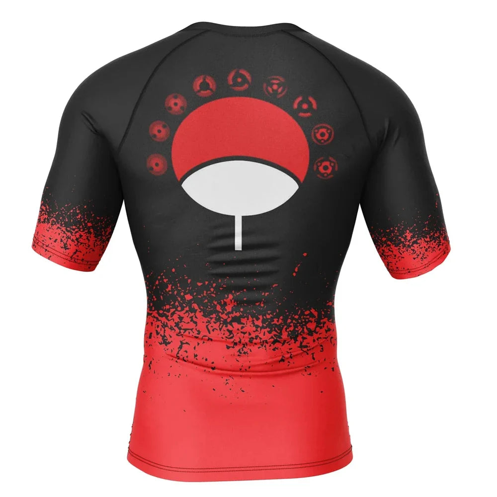 BJJ Rash Guard Naruto 'Sharingan' Short Sleeve Compression Rashguard