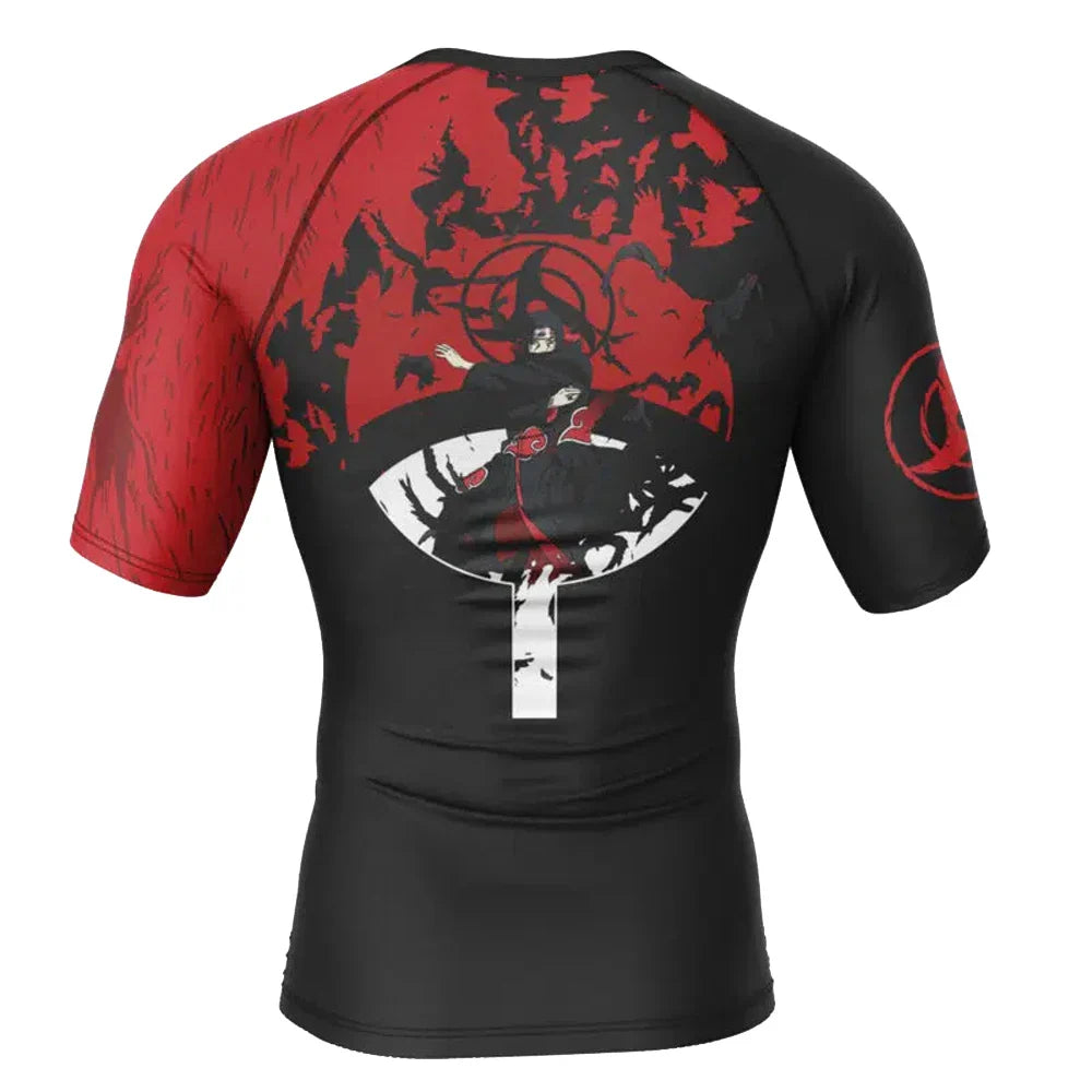 BJJ Rash Guard Kids Naruto 'Itachi Uchiha | Summoning Crow' Short Sleeve Compression Rashguard