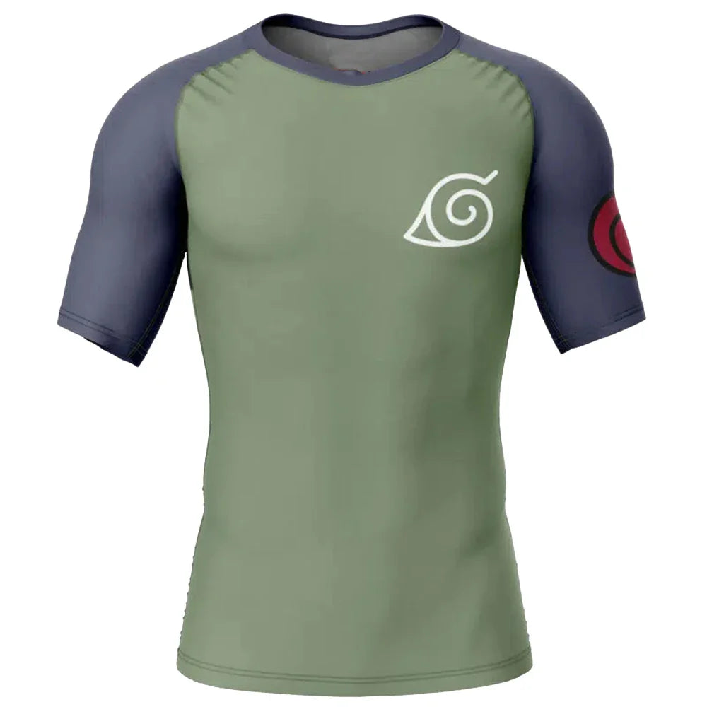 BJJ Rash Guard Kids Naruto 'Konohagakure' Short Sleeve Compression Rashguard