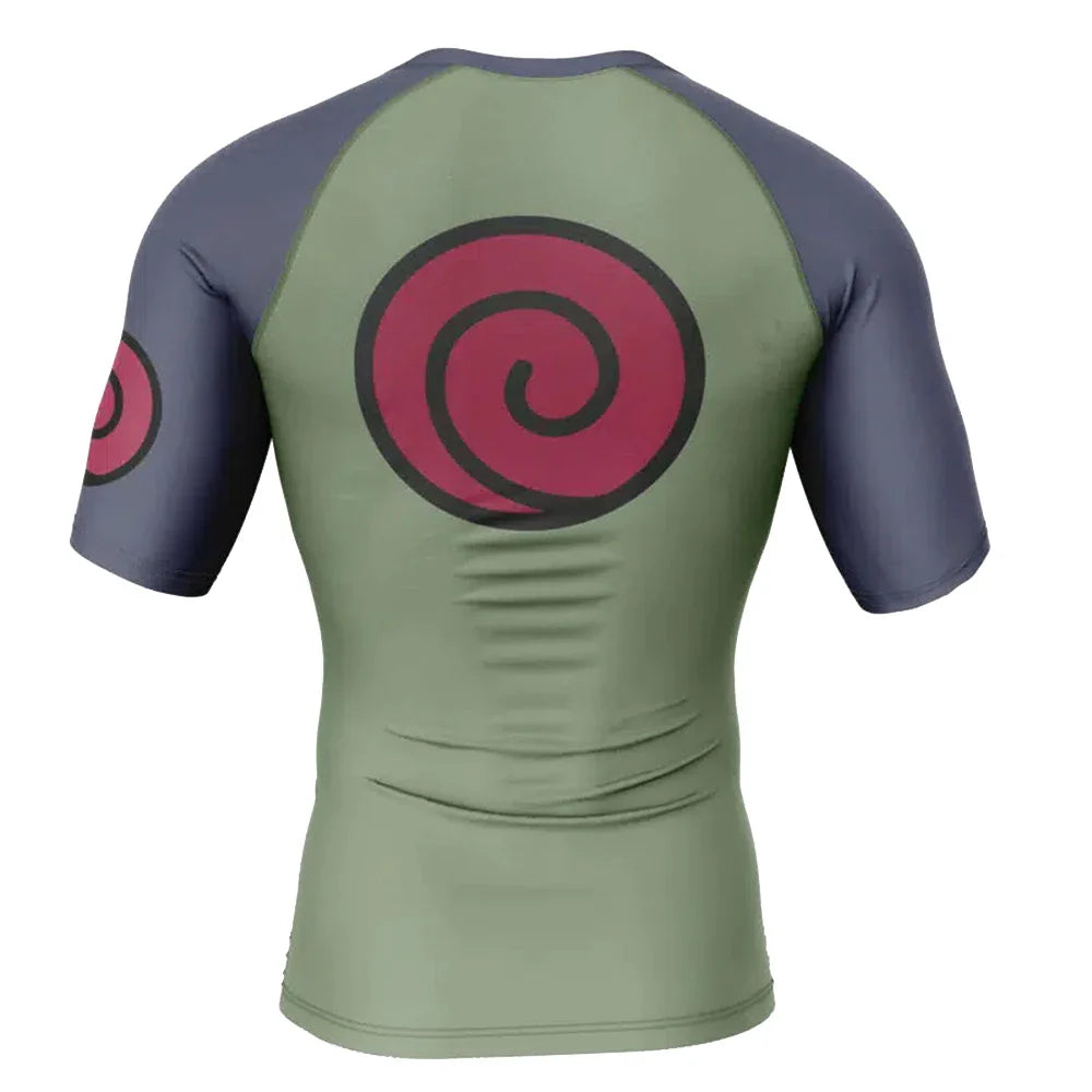 BJJ Rash Guard Kids Naruto 'Konohagakure' Short Sleeve Compression Rashguard