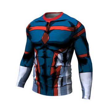 BJJ Rash Guard My Hero Academia Compression 'Young Might' Premium Long Sleeve Rashguard