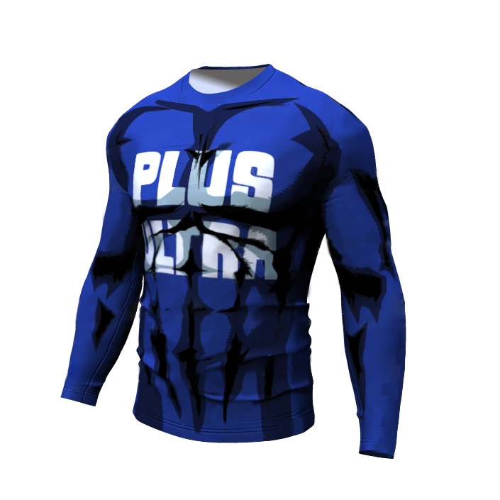 BJJ Rash Guard My Hero Academia Compression 'Plus Ultra Blue' Premium Long Sleeve Rashguard