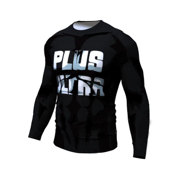 BJJ Rash Guard My Hero Academia Compression 'Plus Ultra Black' Premium Long Sleeve Rashguard