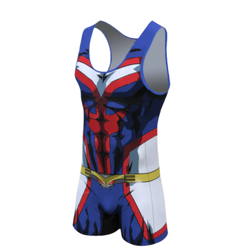 BJJ Rash Guard My Hero Academia 'All Might' Men's Powerlifting Singlet