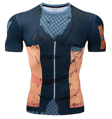 BJJ Rash Guard Teen Naruto 'Battle Damage' Short Sleeve Compression Rash Guard