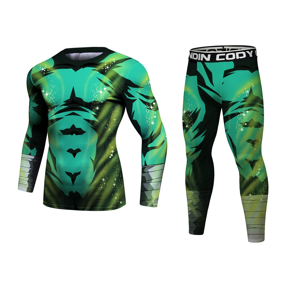 BJJ Rash Guard Naruto 'Rock Lee | 2.0' Elite Long Sleeve Compression Rash Guard Set