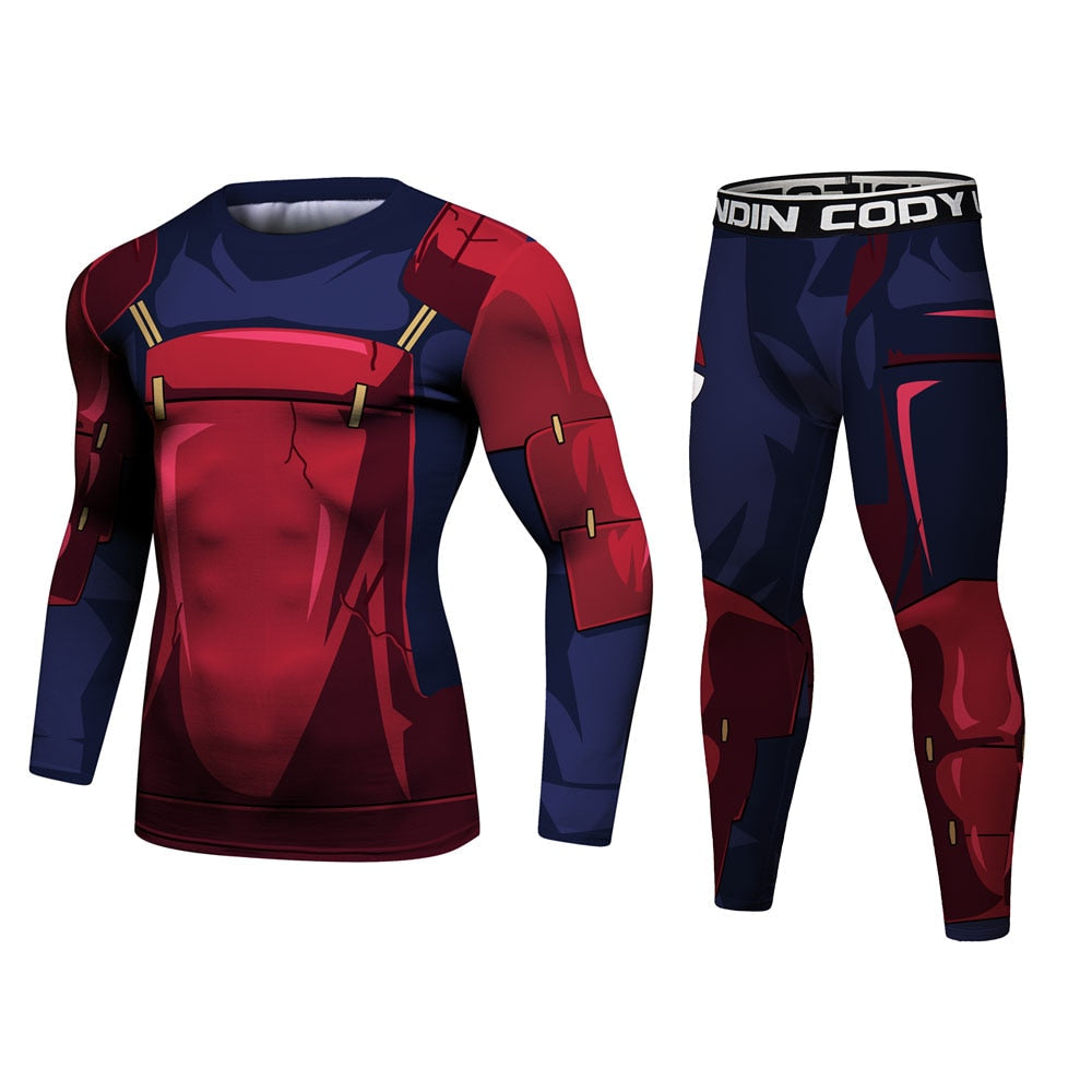 BJJ Rash Guard Naruto 'Madara' Elite Long Sleeve Compression Rash Guard Set