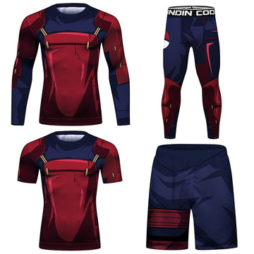 BJJ Rash Guard Naruto 'Madara' Elite Four Piece Compression Rash Guard Fight Set