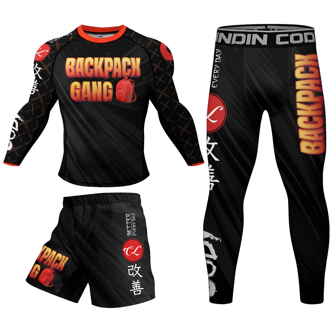 Backpack Gang Compression 4 Piece Rashguard Set