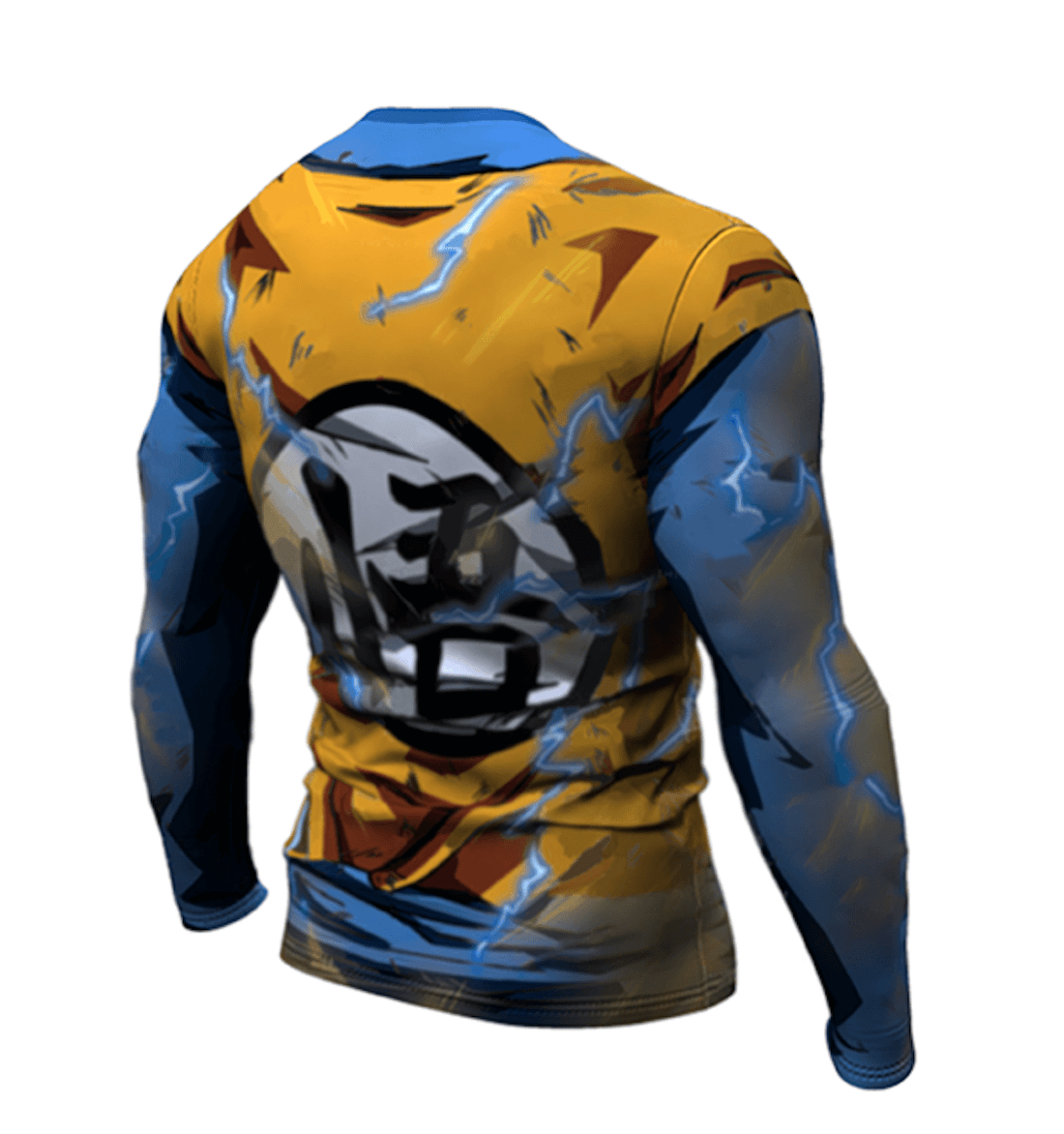 BJJ Rash Guard Dragon Ball Z Compression 'Super Saiyan 2 | Goku' Premium Long Sleeve Rashguard