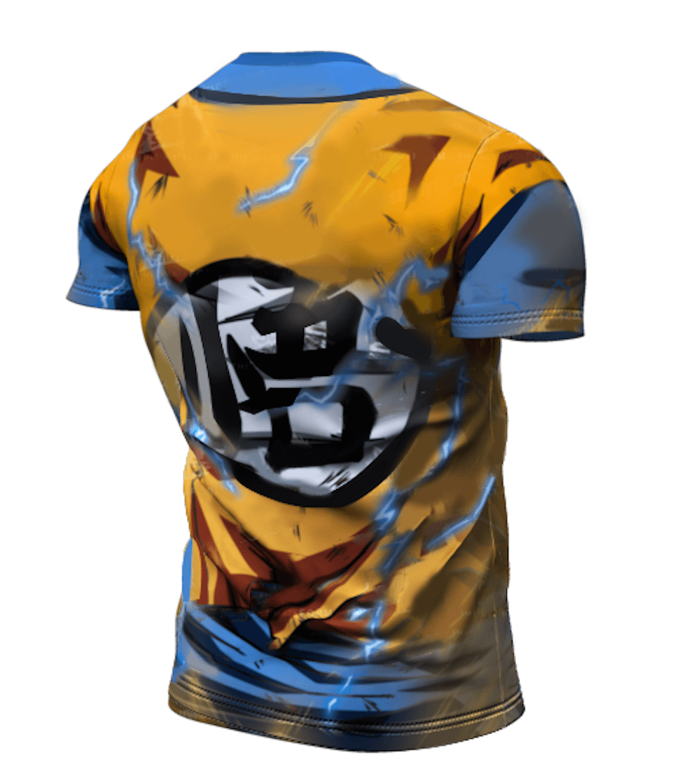 BJJ Rash Guard Dragon Ball Z Compression 'Super Saiyan 2 | Goku' Premium Short Sleeve Rashguard