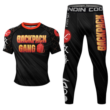 Backpack Gang Compression Short Sleeve 2 Piece Rashguard Set