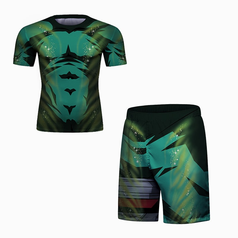 BJJ Rash Guard Naruto 'Rock Lee | 2.0' Elite Short Compression Rash Guard Set