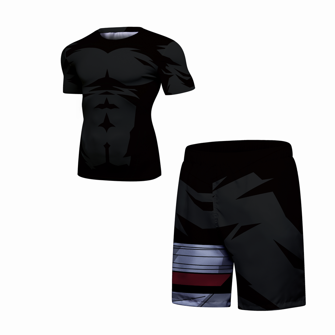 BJJ Rash Guard Naruto 'Rock Lee | Dark' Elite Short Compression Rash Guard Set