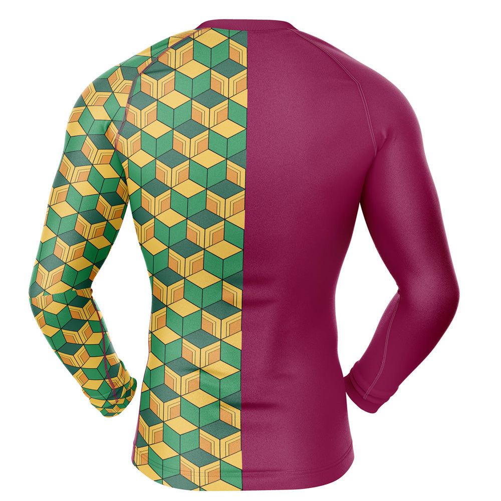 Demon Slayer 'Giyu Print' Long Sleeve Compression Rashguard