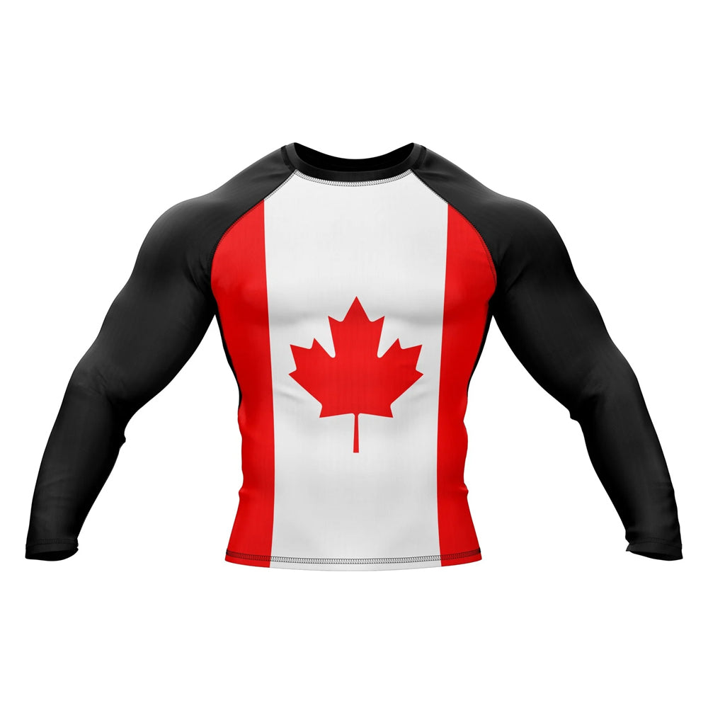 Canadian Flag Long Sleeve Compression Rashguard