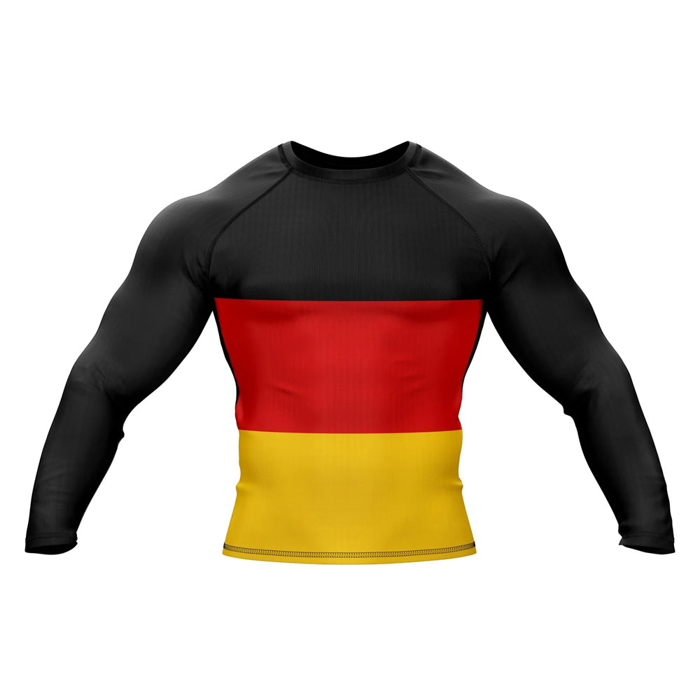 German Flag Long Sleeve Compression Rashguard