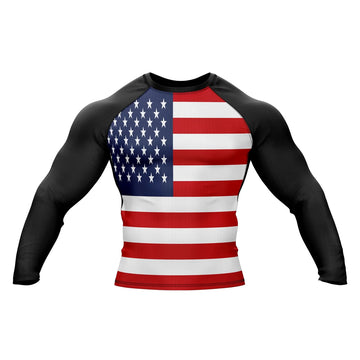 American Flag Long Sleeve Compression Rashguard