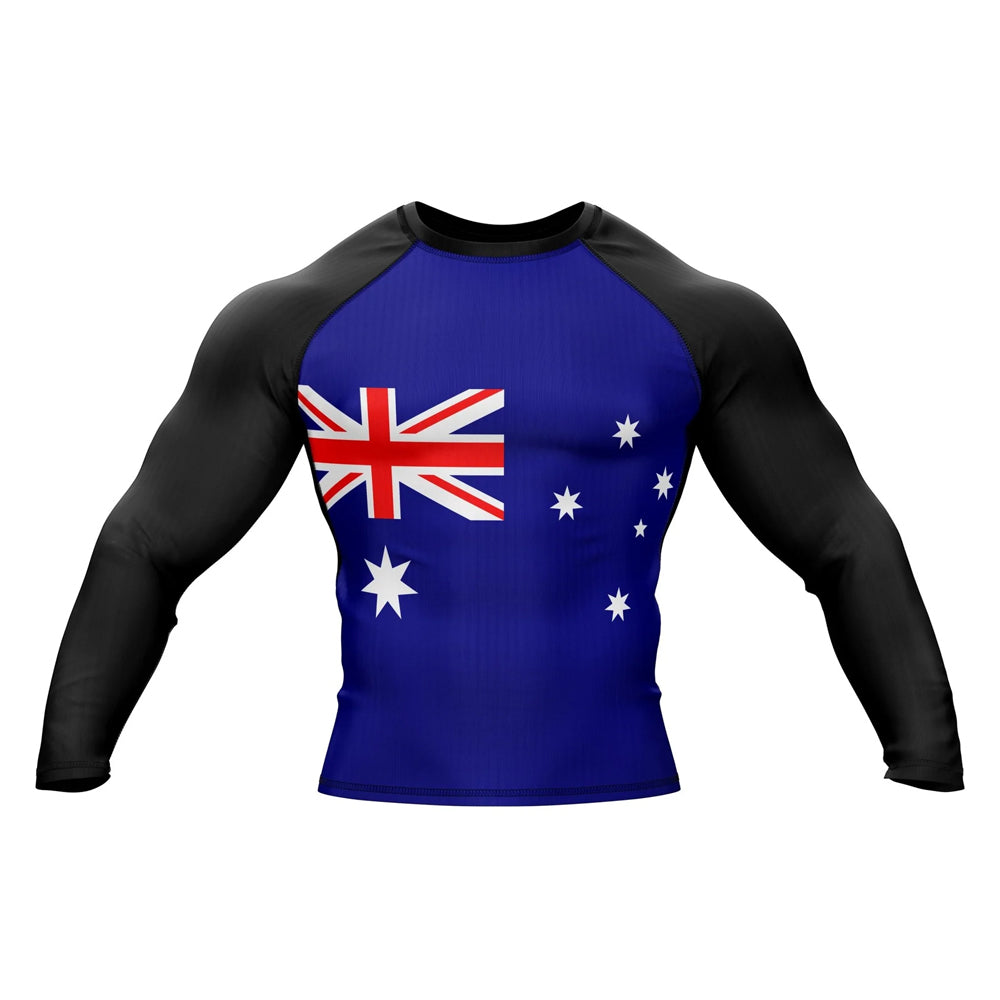 Australian Flag Long Sleeve Compression Rashguard