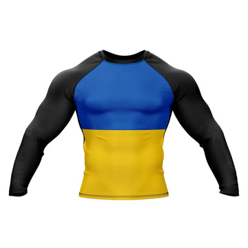 Ukraine Flag Long Sleeve Compression Rashguard