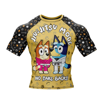 Bluey 'No Take Backs' Short Sleeve Compression Rashguard