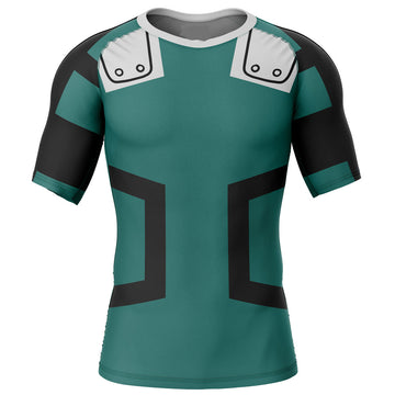 BJJ Rash Guard My Hero Academia 'Deku' Short Sleeve Compression Rashguard