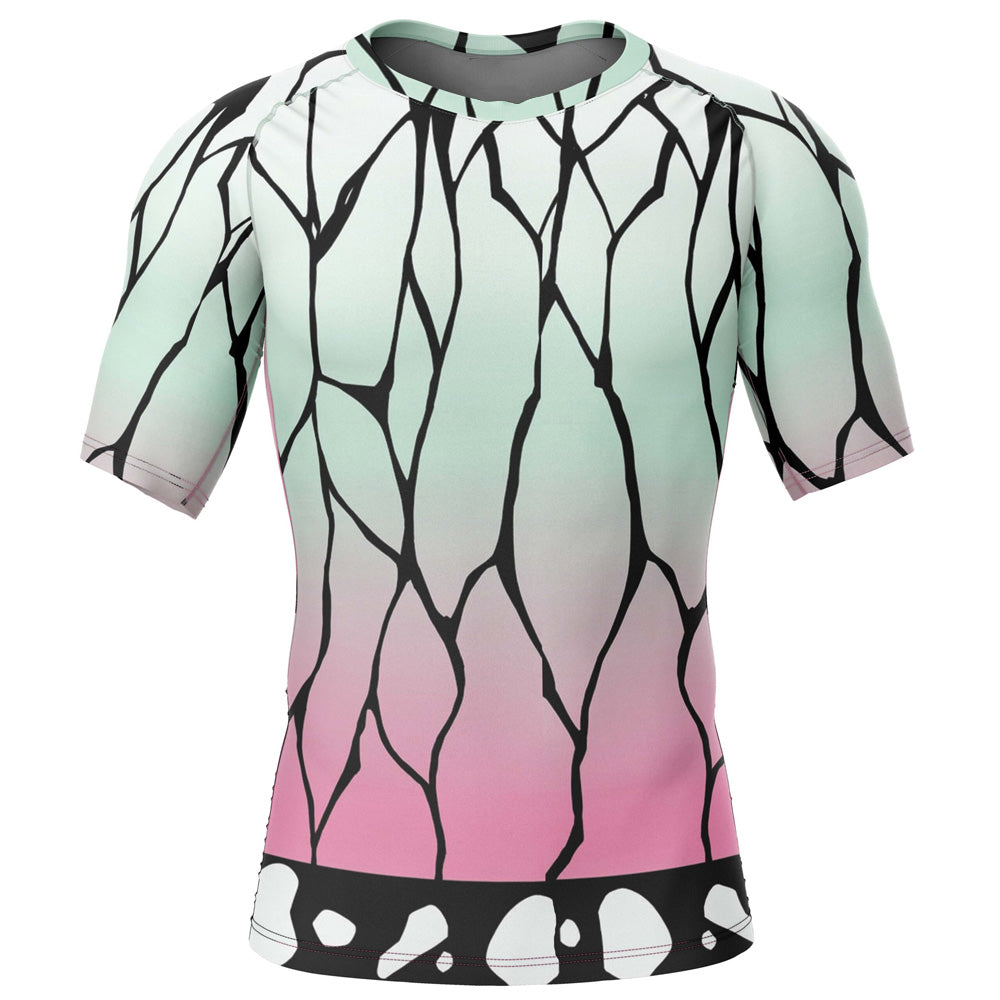 Demon Slayer 'Shinobu Print' Short Sleeve Compression Rashguard