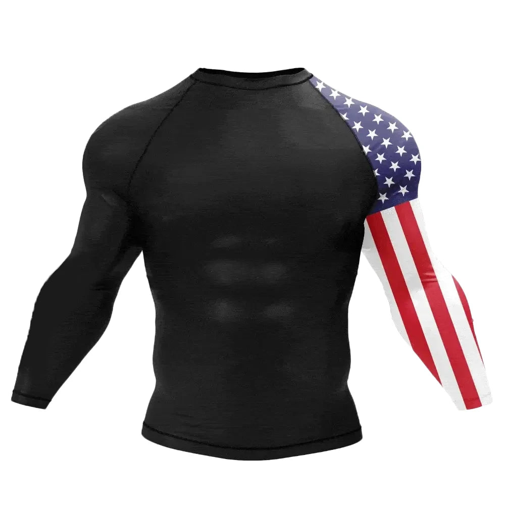 American Flag 'Sleeve' Long Sleeve Compression Rashguard