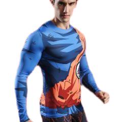 Goku Battle Damaged Dragon Ball Z Compression Long Sleeve Rash Guard-RashGuardStore